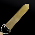 Dow Channeler Natural Golden Rutile Quartz Crystal Pendant for Necklace, Gold Rutilated Quartz