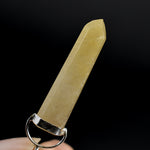 Dow Channeler Natural Golden Rutile Quartz Crystal Pendant for Necklace, Gold Rutilated Quartz
