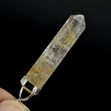 Load image into Gallery viewer, Natural Golden Rutile Quartz Crystal Pendant for Necklace, Gold Rutilated Quartz
