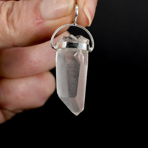 Cosmic Lemurian Seed Quartz Crystal Laser Pendant for Necklace