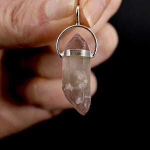 Pink Lithium Lemurian Seed Crystal Starbrary Pendant for Necklace