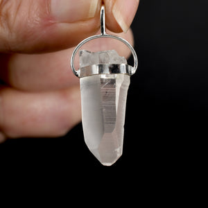 Cosmic Lemurian Seed Quartz Crystal Laser Pendant