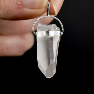 Cosmic Lemurian Seed Quartz Crystal Laser Pendant