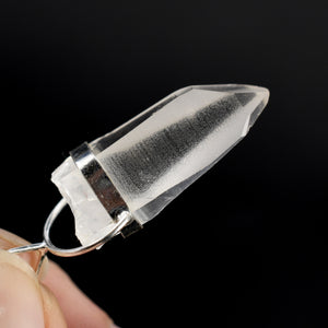 Cosmic Lemurian Seed Quartz Crystal Laser Pendant