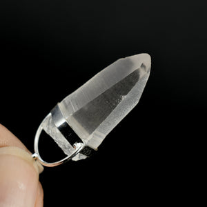 Cosmic Lemurian Seed Quartz Crystal Laser Pendant