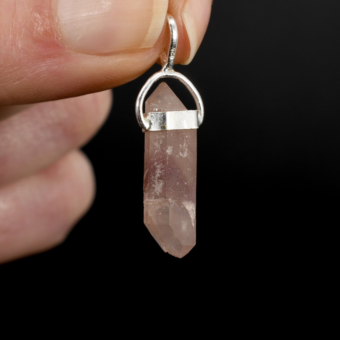 DT Pink Lithium Lemurian Seed Crystal Starbrary Pendant for Necklace, Brazil