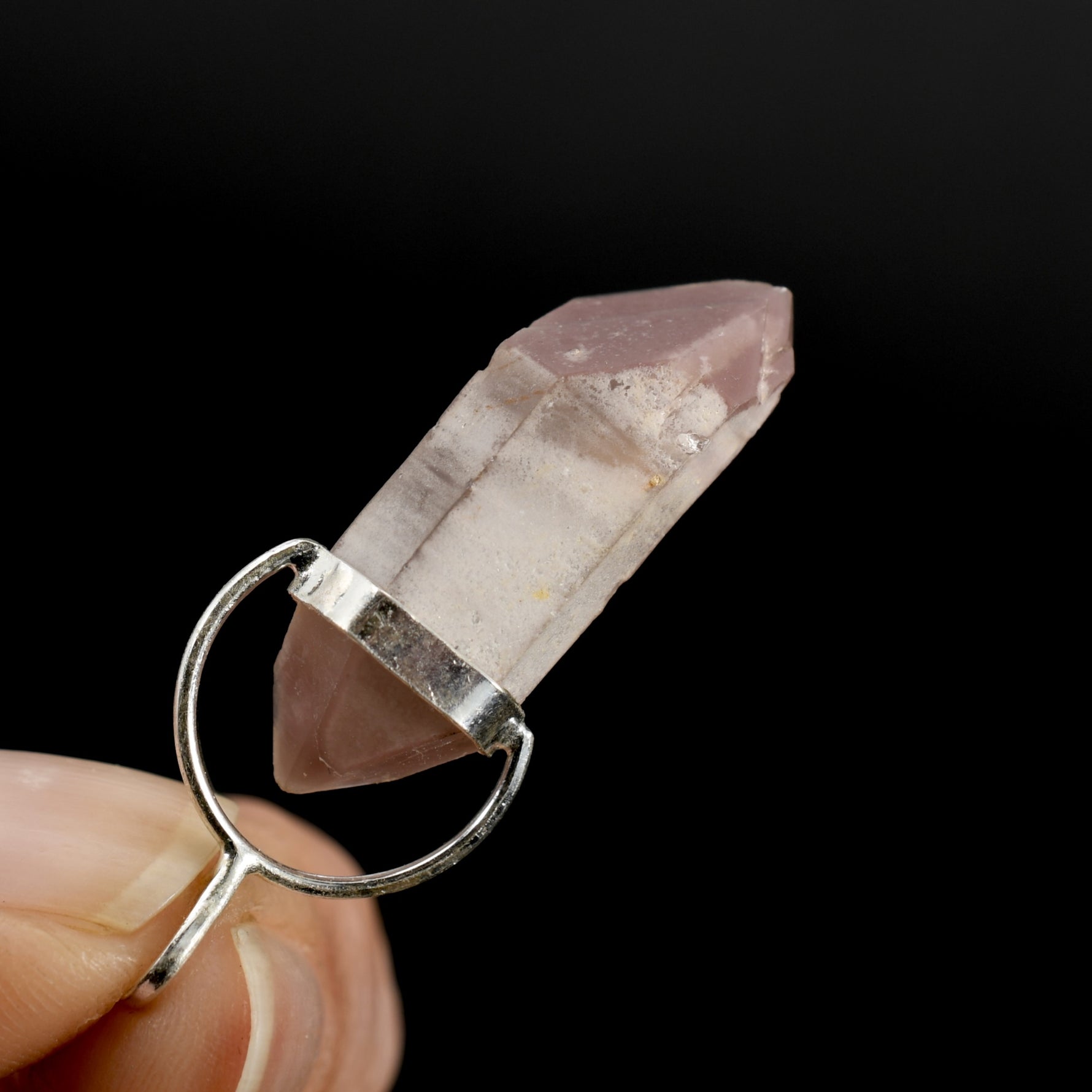 Pink Lithium Lemurian Seed Crystal Starbrary Pendant for Necklace