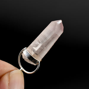Dow Channeler Pink Lithium Lemurian Seed Crystal Pendant for Necklace, Brazil