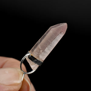 Dow Channeler Pink Lithium Lemurian Seed Crystal Pendant for Necklace, Brazil