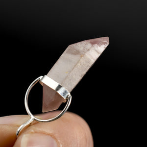 Pink Lithium Lemurian Seed Crystal Starbrary Pendant for Necklace