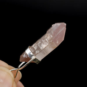 Pink Lithium Lemurian Seed Crystal Starbrary Pendant for Necklace