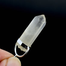 Load image into Gallery viewer, Raw Blue Amphibole Quartz Crystal Sterling Silver Pendant
