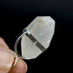 Raw Blue Amphibole Quartz Crystal Sterling Silver Pendant for Necklace, Brazil