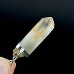 Dow Channeler Raw Blue Amphibole Quartz Crystal Sterling Silver Pendant