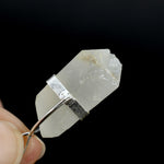 Raw Blue Amphibole Quartz Crystal Sterling Silver Pendant for Necklace, Brazil