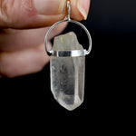 Dow Channeler Raw Blue Amphibole Quartz Crystal Sterling Silver PendantDow Channeler Raw Blue Amphibole Quartz Crystal Sterling Silver Pendant