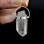 Dow Channeler Raw Blue Amphibole Quartz Crystal Sterling Silver Pendant