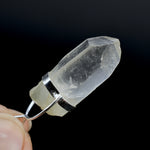 Dow Channeler Raw Blue Amphibole Quartz Crystal Sterling Silver Pendant