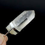 Dow Channeler Raw Blue Amphibole Quartz Crystal Sterling Silver Pendant