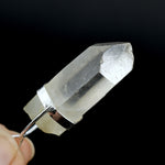 Dow Channeler Raw Blue Amphibole Quartz Crystal Sterling Silver Pendant