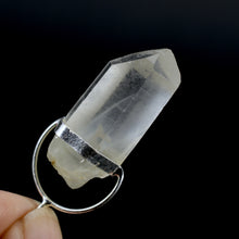 Load image into Gallery viewer, Dow Channeler Raw Blue Amphibole Quartz Crystal Sterling Silver Pendant
