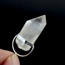 Load image into Gallery viewer, Raw Blue Amphibole Quartz Crystal Sterling Silver Pendant for Necklace, Brazil
