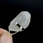 Raw Blue Amphibole Quartz Crystal Sterling Silver Pendant for Necklace, Brazil