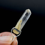Raw Blue Amphibole Quartz Crystal Sterling Silver Pendant for Necklace, Brazil