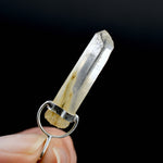 Raw Blue Amphibole Quartz Crystal Sterling Silver Pendant for Necklace, Brazil