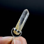 Raw Blue Amphibole Quartz Crystal Sterling Silver Pendant for Necklace, Brazil