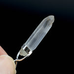 Channeler Raw Blue Amphibole Quartz Crystal Sterling Silver Pendant