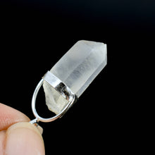 Load image into Gallery viewer, Raw Blue Amphibole Quartz Crystal Sterling Silver Pendant for Necklace, Brazil
