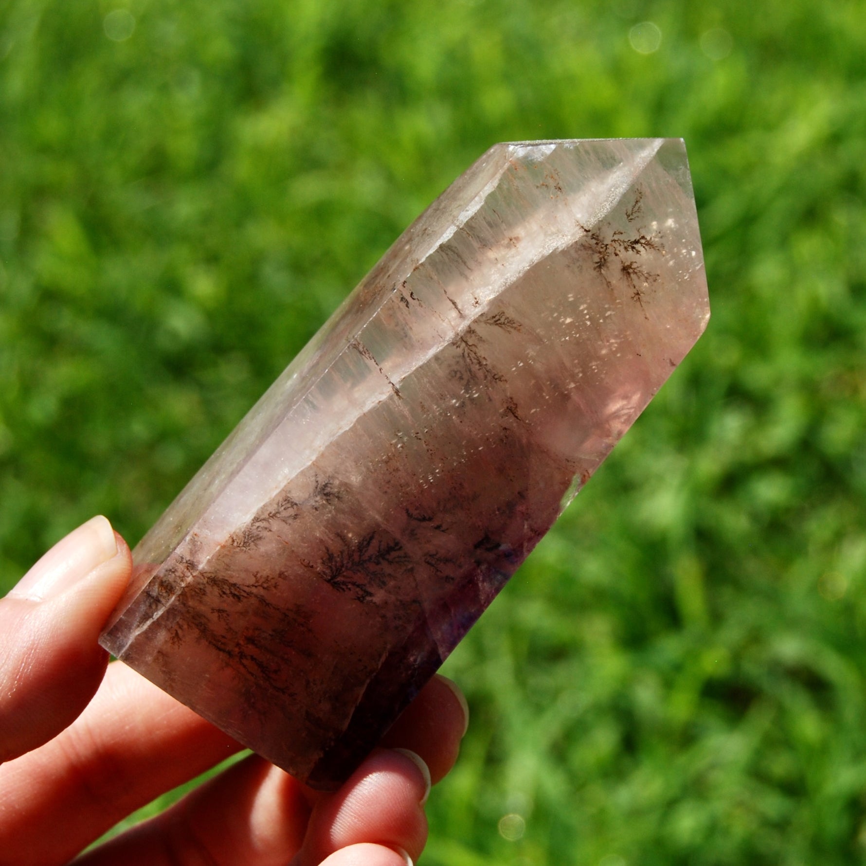 Dendritic Fluorite Crystal Tower, Magenta Pink Fluorite