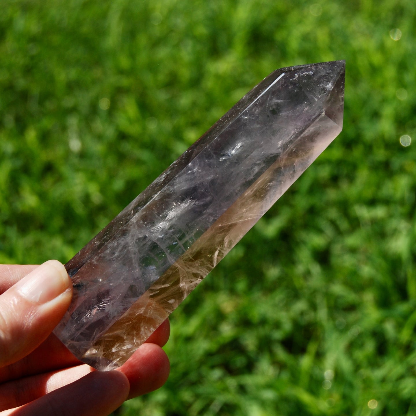 Smoky Amethyst Quartz Crystal Tower