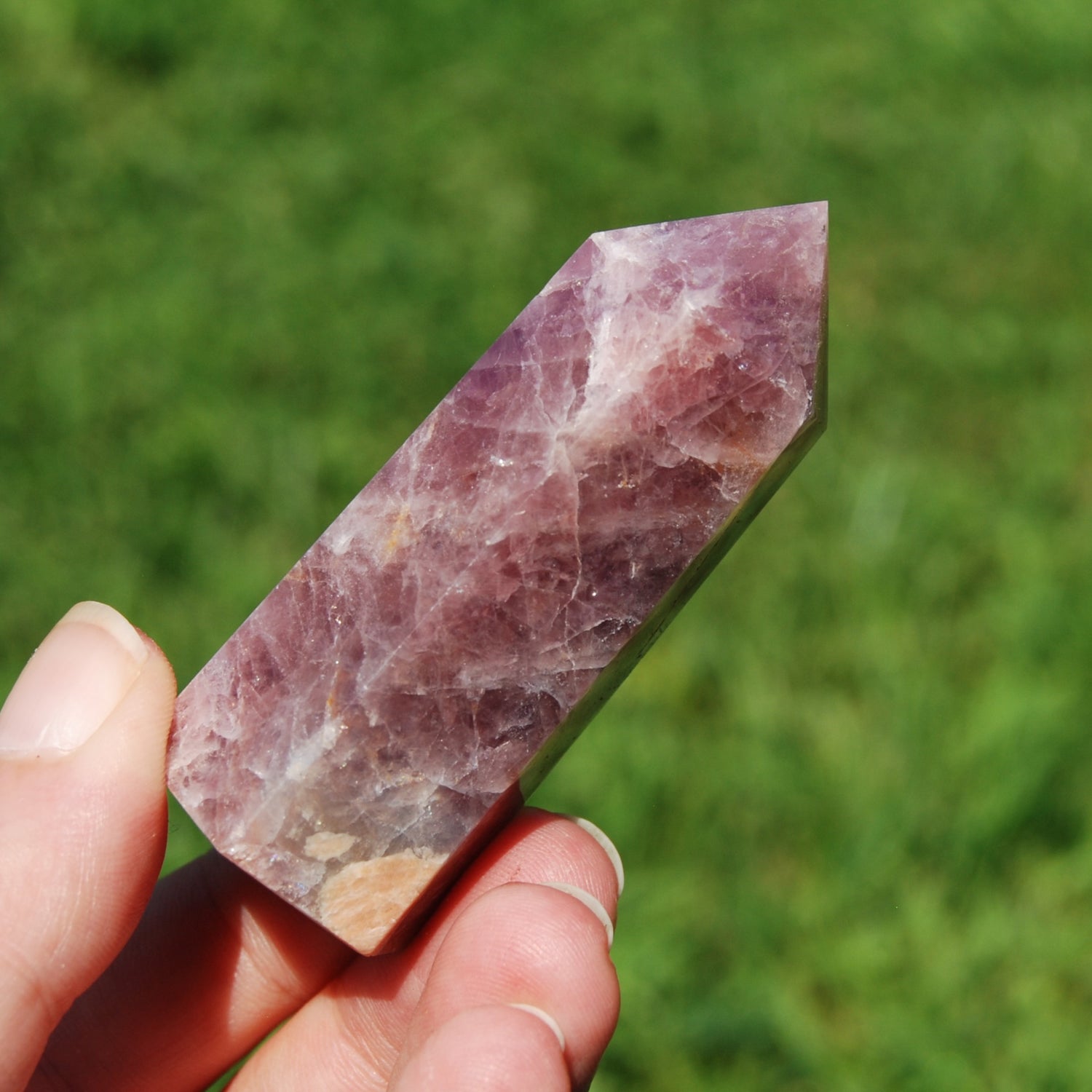 Purple Rose Quartz Crystal Tower, Lavender Rose Quartz
