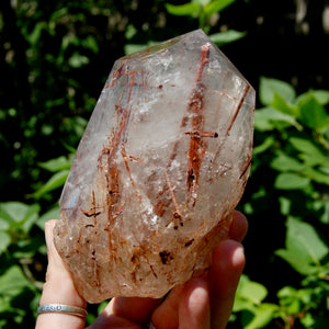 Copper Rutile Quartz Crystal Polished Generator Point, Brazil