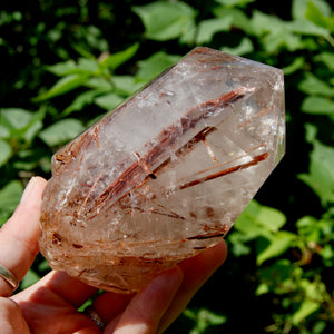 Copper Rutile Quartz Crystal Polished Generator Point, Brazil