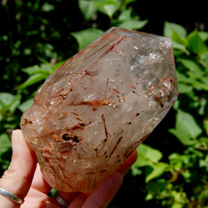 Copper Rutile Quartz Crystal Polished Generator Point, Brazil