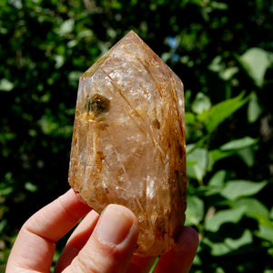 Golden Rutile Quartz Crystal Polished Generator Point