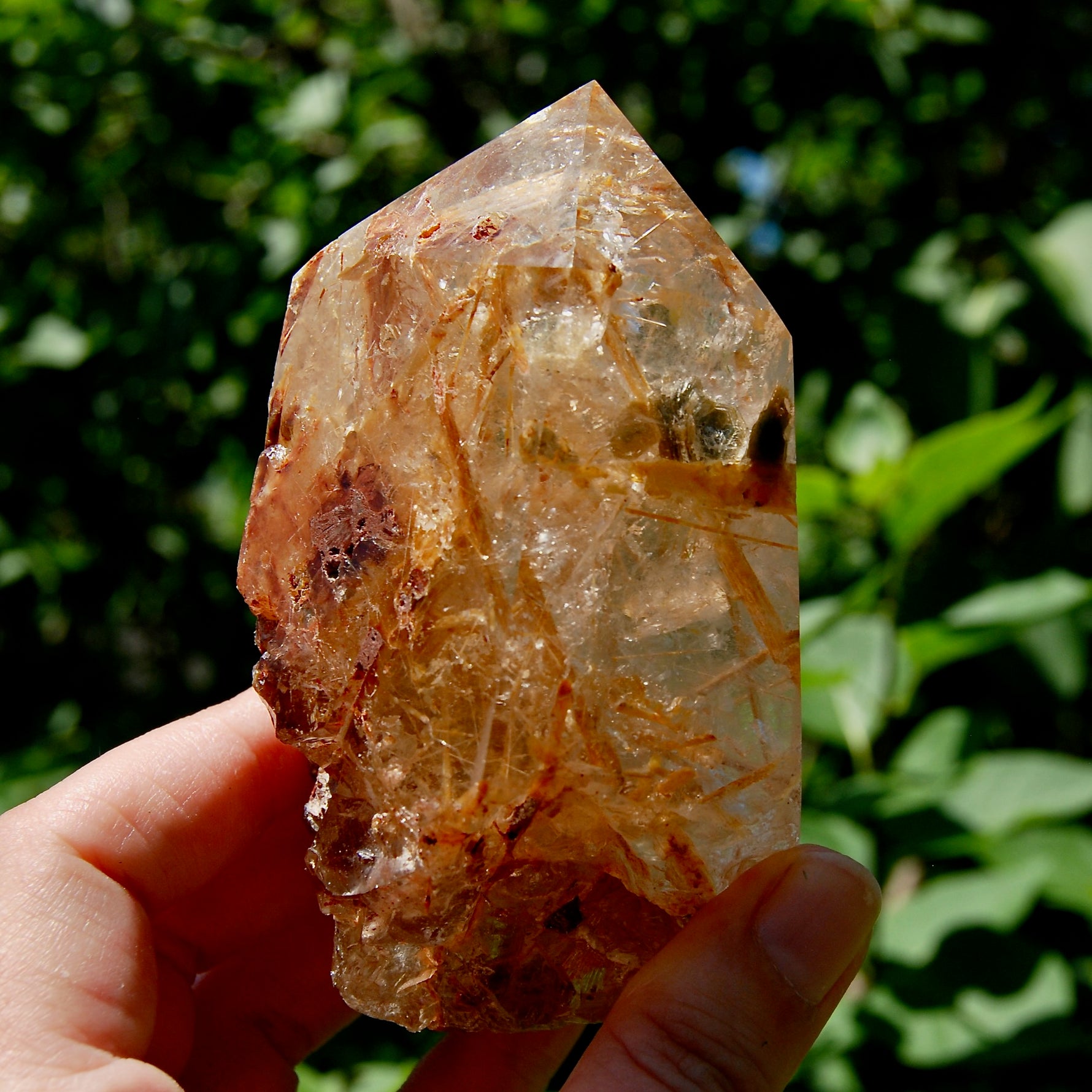 Golden Rutile Quartz Crystal Polished Generator Point