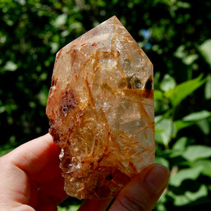 Golden Rutile Quartz Crystal Polished Generator Point