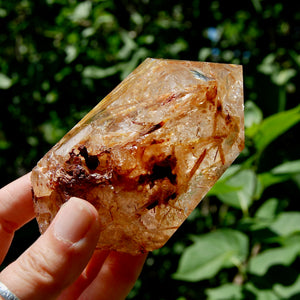 Golden Rutile Quartz Crystal Polished Generator Point