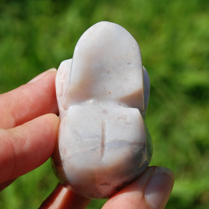 Sakura Flower Agate Carved Crystal Skull