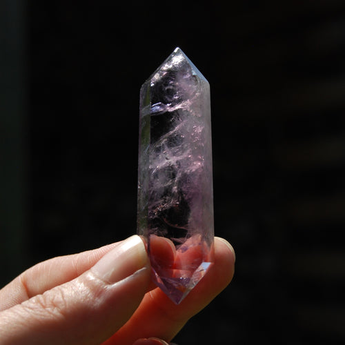 DT Isis Face Smoky Amethyst Quartz Crystal Polished Tabby Point