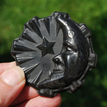 Load image into Gallery viewer, Silver Sheen Obsidian Carved Crystal Moon Face
