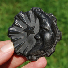 Load image into Gallery viewer, Silver Sheen Obsidian Carved Crystal Moon Face
