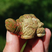 Load image into Gallery viewer, Unakite Carved Crystal Turtle
