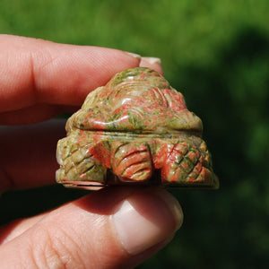 Unakite Carved Crystal Turtle