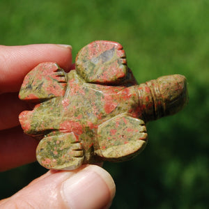 Unakite Carved Crystal Turtle