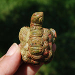 Unakite Carved Crystal Turtle